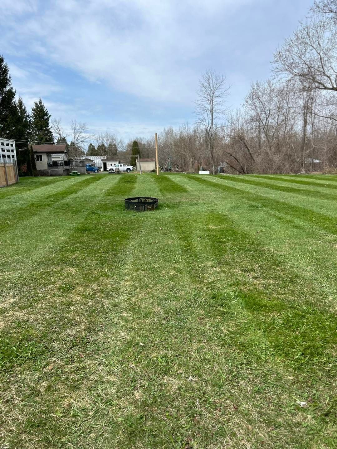 Wide striped lawn freshly cut by BHOSS